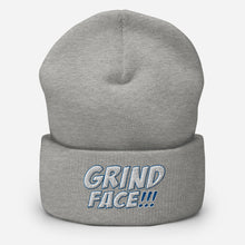 Load image into Gallery viewer, GrindFace!!! White/Blue Cuffed Beanie
