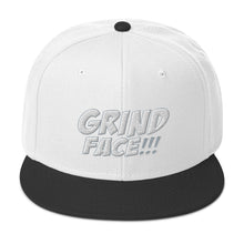 Load image into Gallery viewer, GrindFace!!! White/Grey Snapback Hat