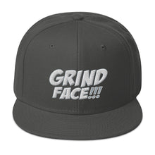 Load image into Gallery viewer, GrindFace!!! White/Grey Snapback Hat