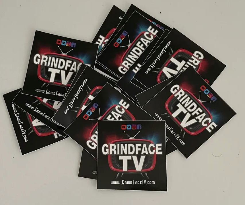 GrindFace TV Stickers (Qty 100)