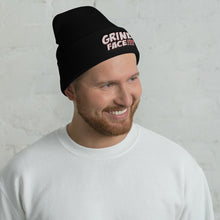 Load image into Gallery viewer, GrindFace!!! White/Red Cuffed Beanie
