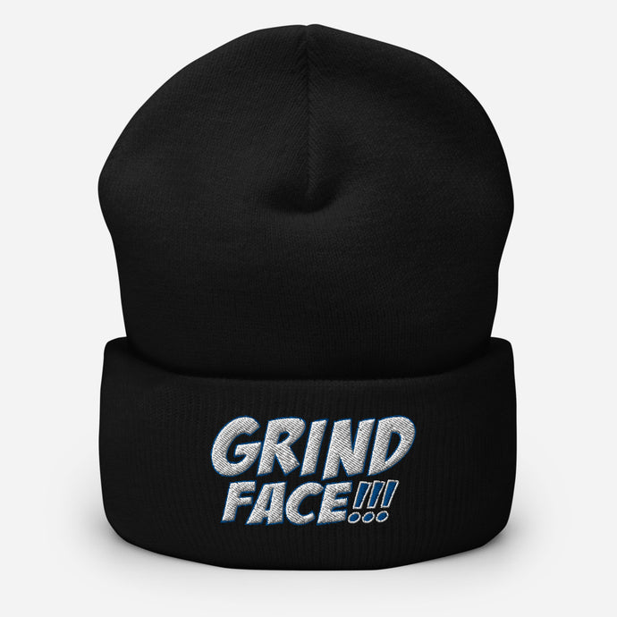 GrindFace!!! White/Blue Cuffed Beanie