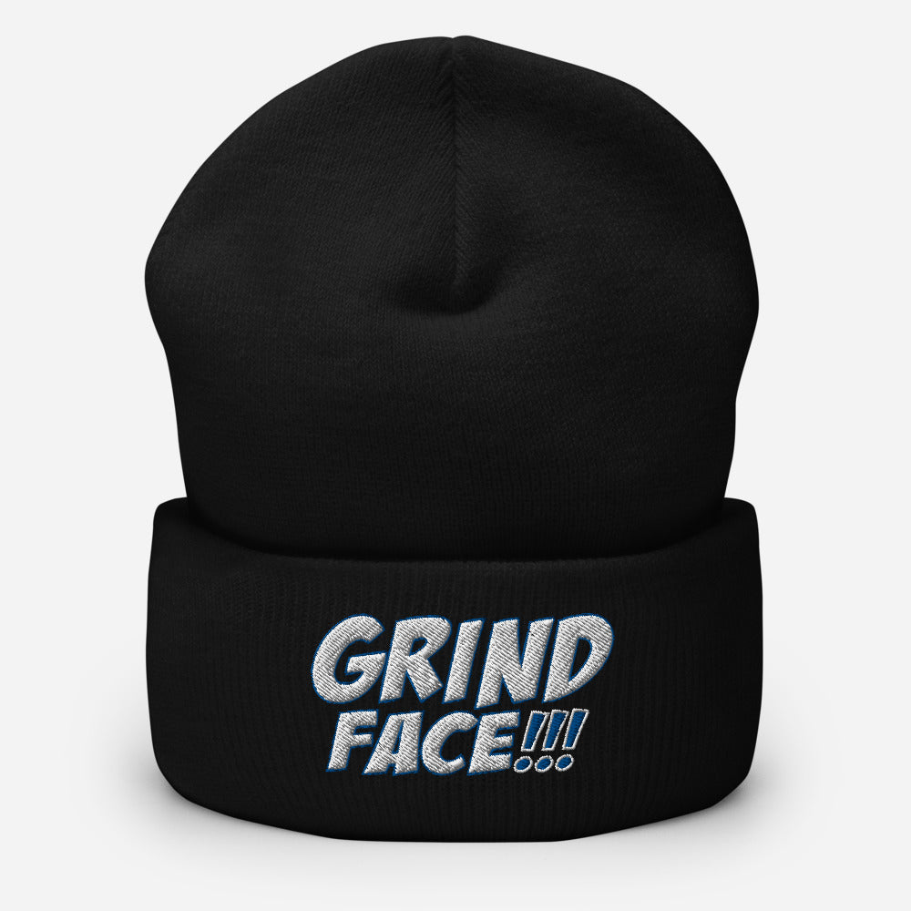 GrindFace!!! White/Blue Cuffed Beanie