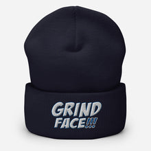 Load image into Gallery viewer, GrindFace!!! White/Blue Cuffed Beanie
