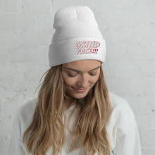 Load image into Gallery viewer, GrindFace!!! White/Red Cuffed Beanie
