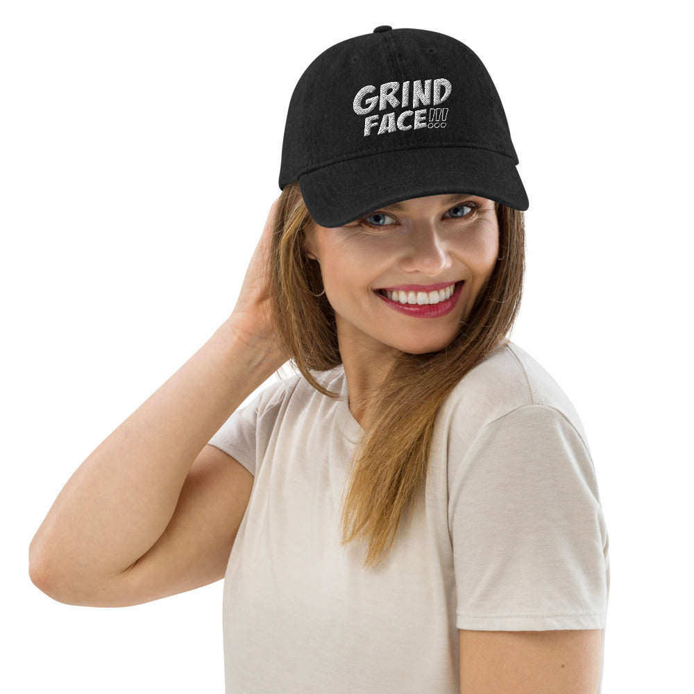 GrindFace!!! White/Blk Denim Hat