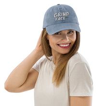 Load image into Gallery viewer, GrindFace!!! White/Blk Denim Hat
