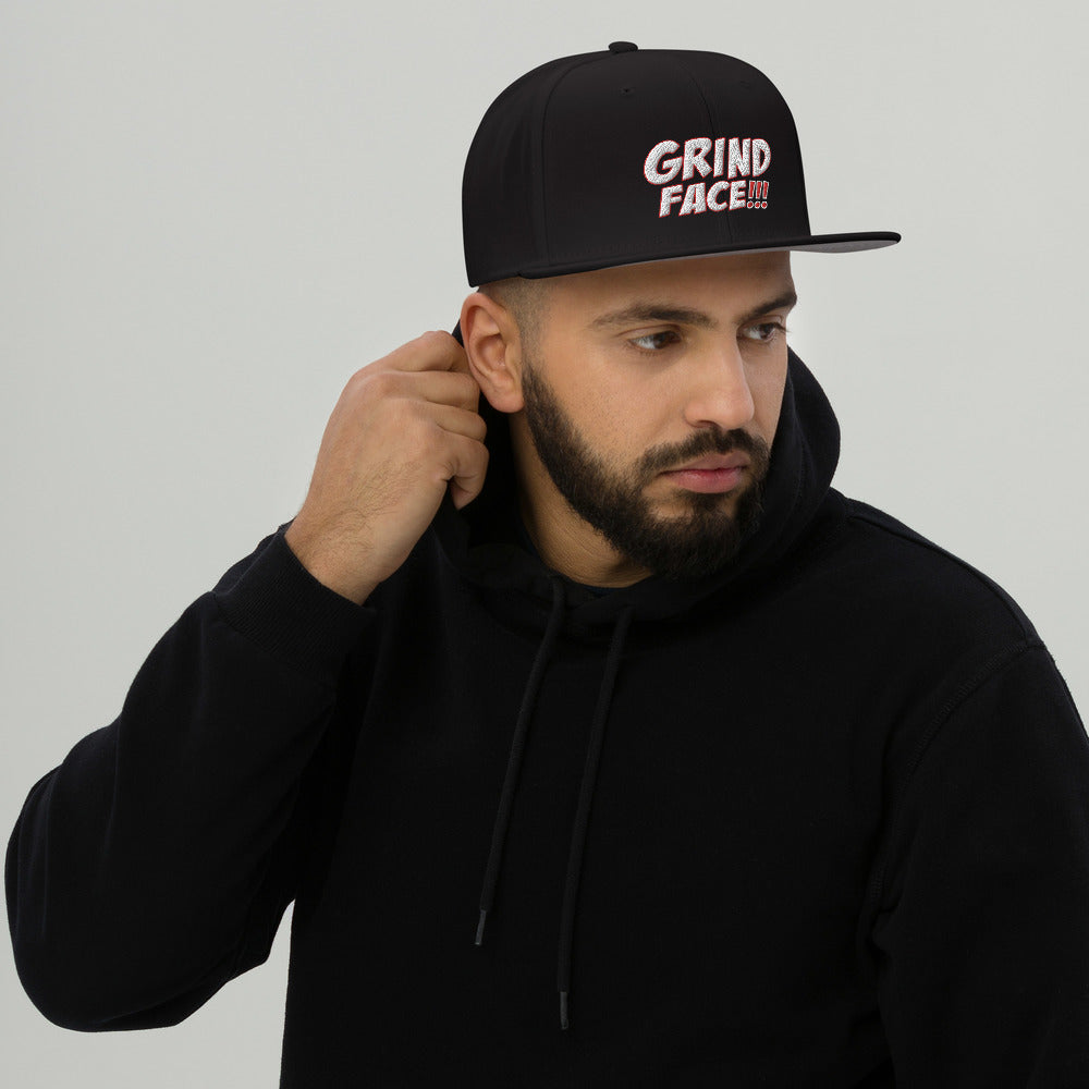 GrindFace!!! White/Red Snapback Hat