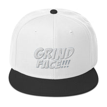 Load image into Gallery viewer, GrindFace!!! White/Grey Snapback Hat
