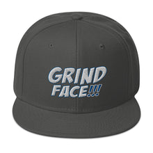 Load image into Gallery viewer, GrindFace!!! White/Blue Snapback Hat
