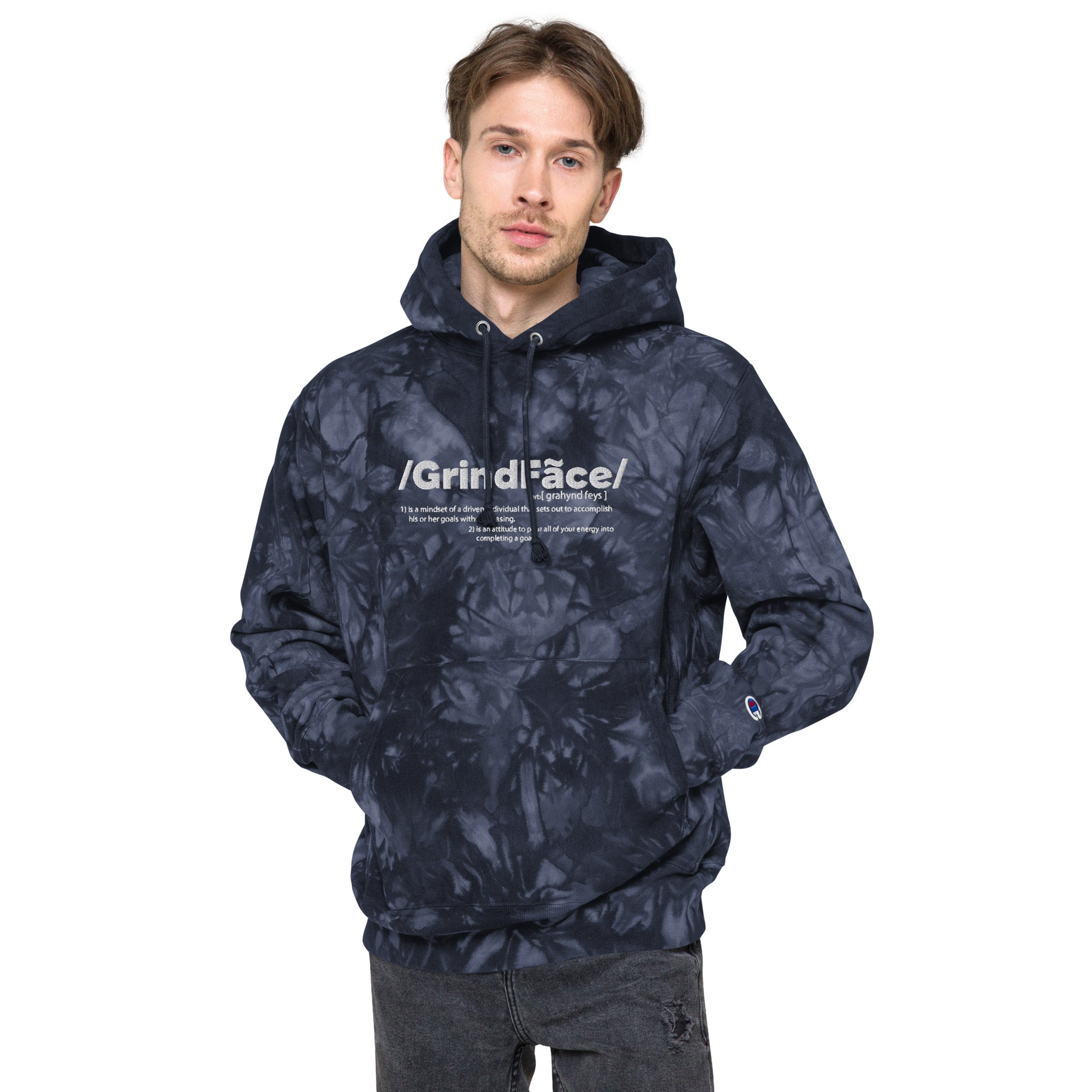 Brand Definition Unisex Champion tie-dye hoodie – GrindFace Apparel